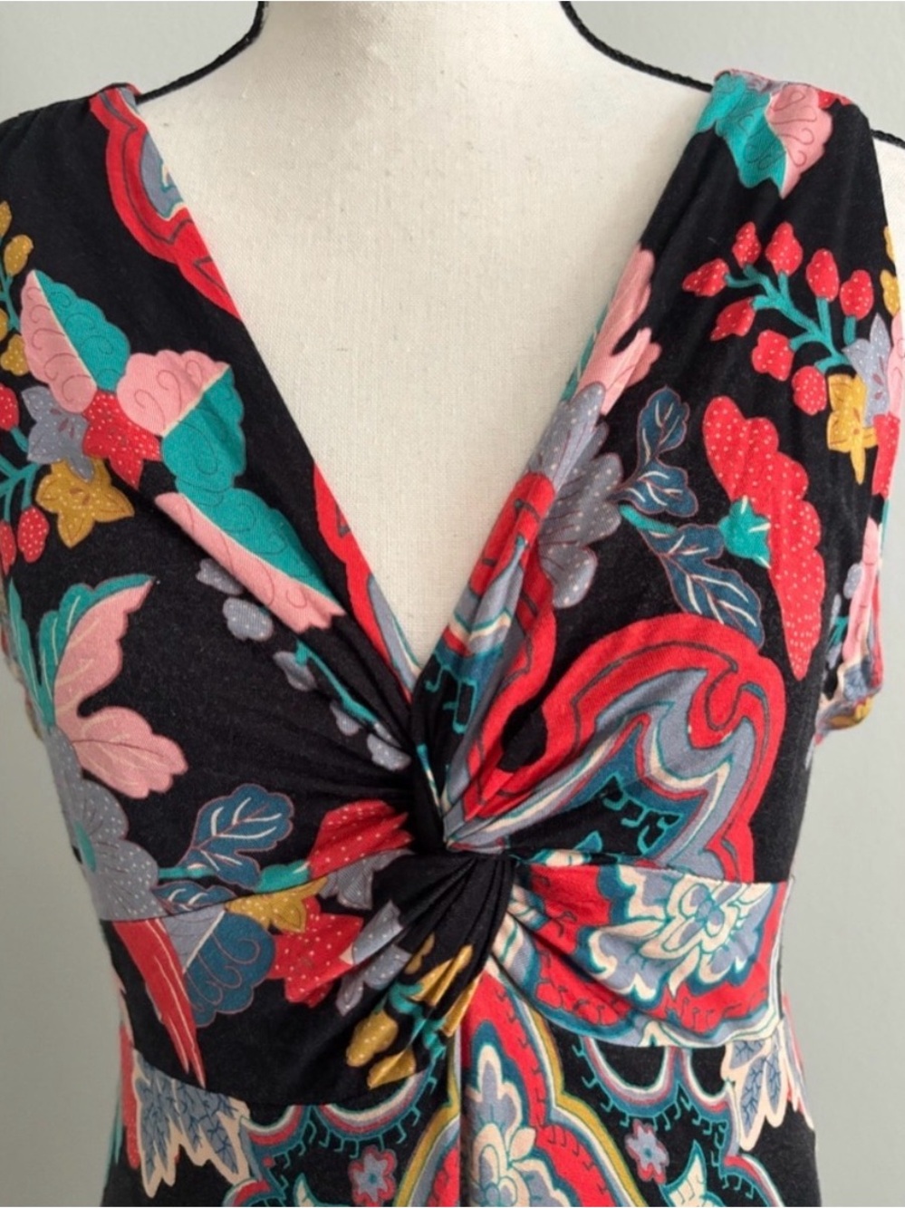 Anthropologie MAEVE "Camilla" Maxi Dress in Black Floral, sz LARGE - Picture 4 of 6